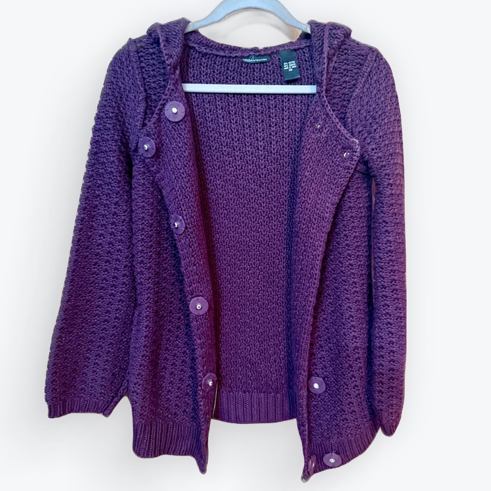 Vintage Moda International Button-up Sweater XS in Burgundy
